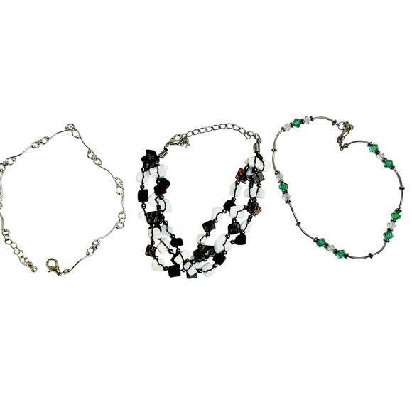Unbranded Jewelry - Modest Anklets Mixed Lot Silver Tones Shell AB Sparkle